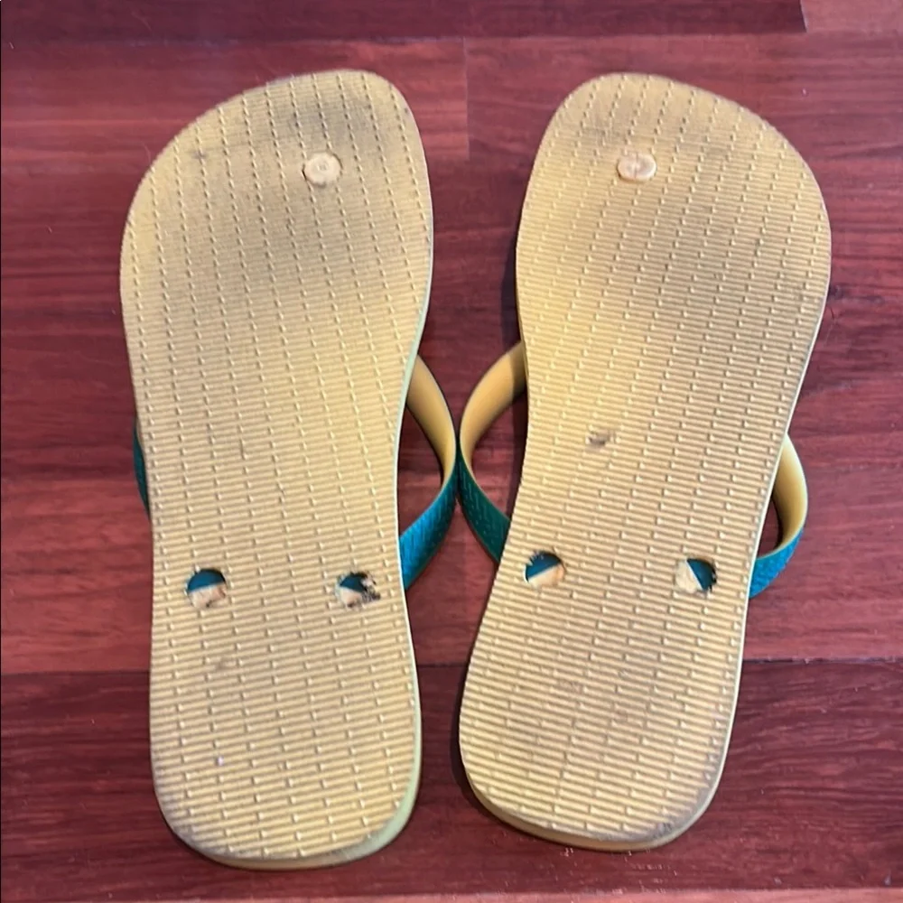 Havaianas Brazil Flip Flops - Yellow and Green